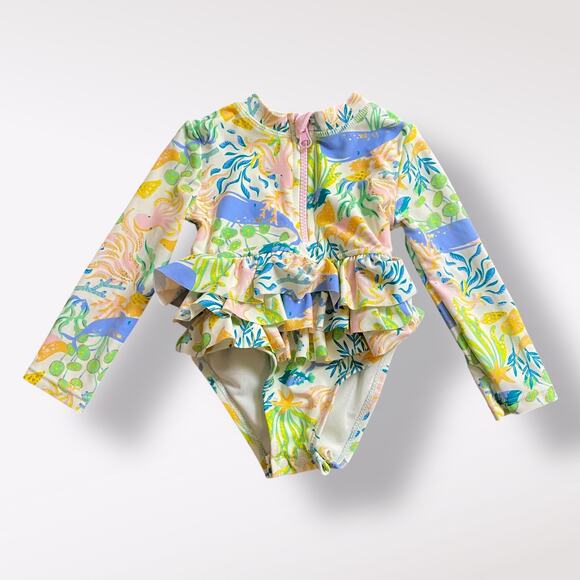Tommy Bahama Colorful Ruffle Bathing Suit Babies Size 18M Pool Swimwear‎ - Picture 1 of 9